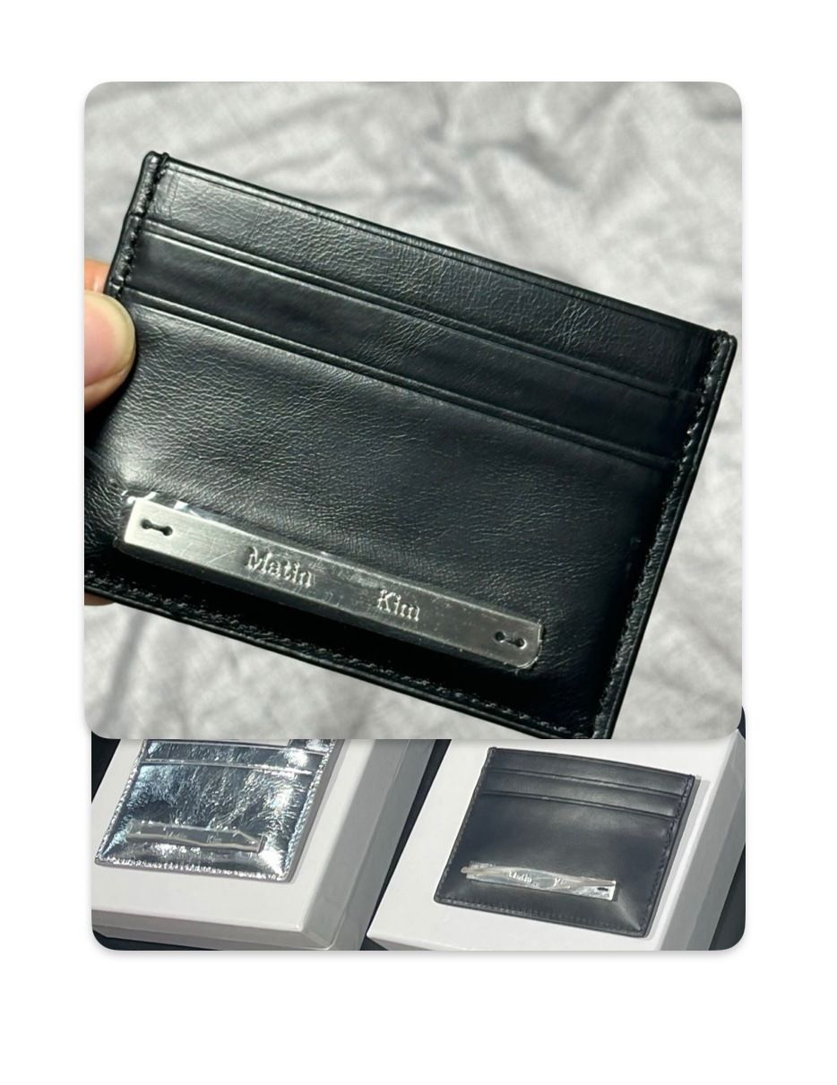 Matin)メタルロゴがポイントのビンテージなムードのカード入れ 牛革財布VINTAGE CARD WALLET男女共用