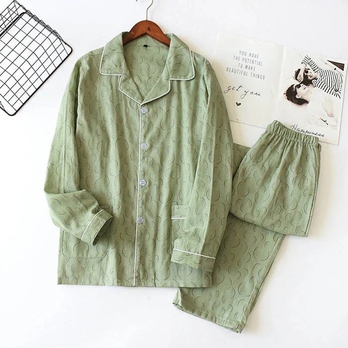 1つ買うと10個無料パジャマメンズ用長袖綿％前開きガーゼ2重ガーゼウェアテーラー襟ドットコットン紳士男性男の子主人旦那入院海外出張転勤父のプレゼントギフトMLXLサイズ 18,945円