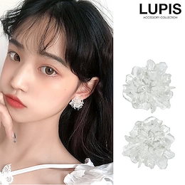クリアフラワーピアス【ピアス レディース フラワー 透明 クリア パーティ ドレス カジュアル 激安 lupis ルピス】【2020aw】