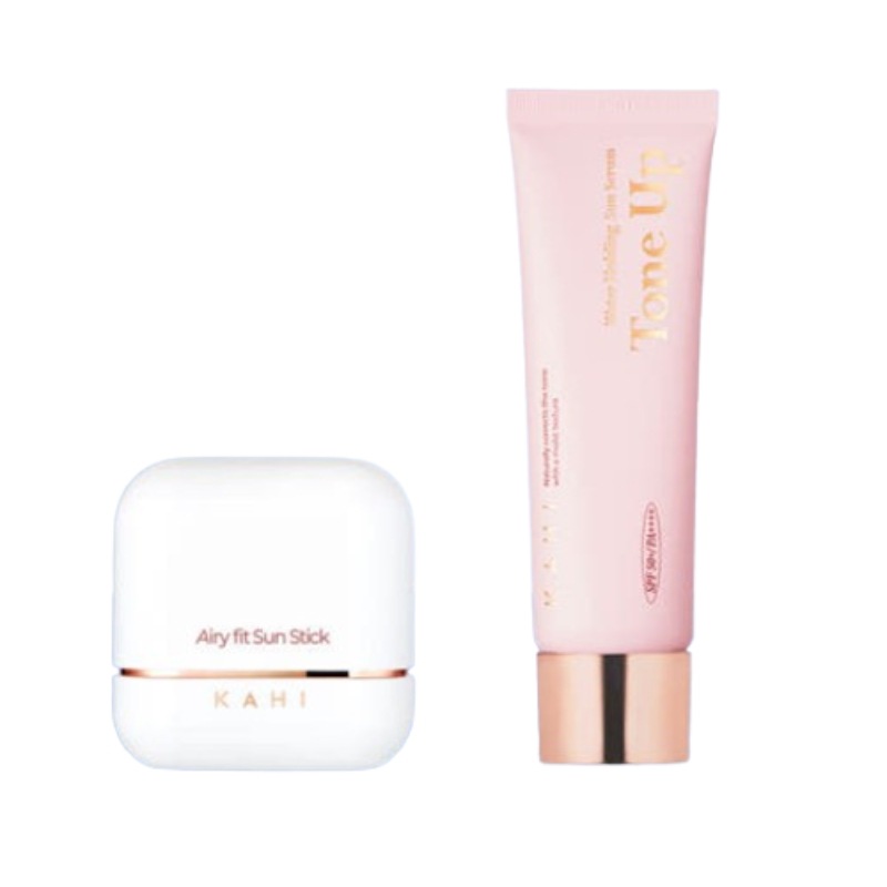エアリフィット サンスティック 14g SPF50 + ガヒ ウォーター ホールディング トーンアップ サンセラム 50ml SPF50 2種セット