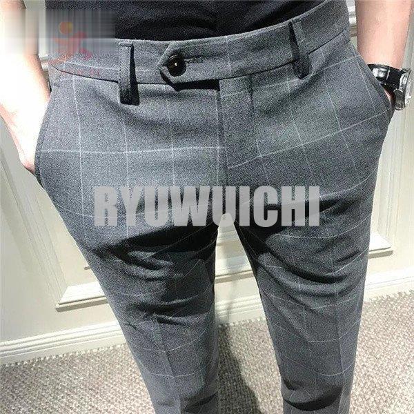 スラックス メンズ ビジネススラックス スリムパンツ ノータック 大きいサイズ 美脚 ウォッシャブル クールビズ ゴルフパンツ チェック柄 家庭洗濯可 紳士用