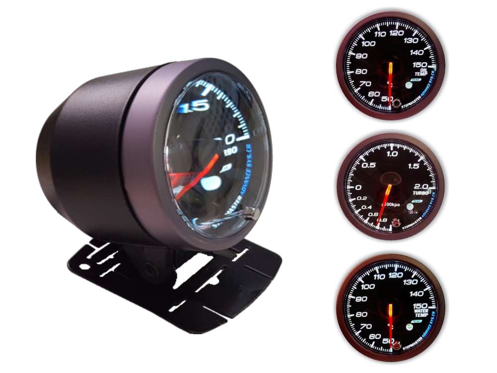 メーター３点 水温計 油温計 ブースト計 60mm ピーク機能 ミュート機能付き