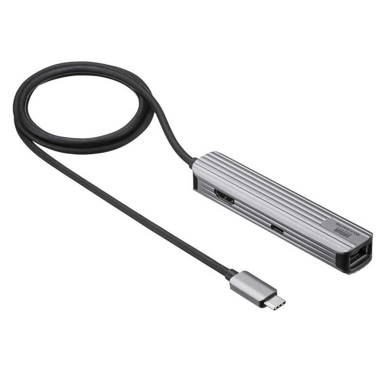 サンワサプライ　USB TypeCマルチ変換アダプタ(HDMI＋LAN付) 　USB-3TCHLP7S-1