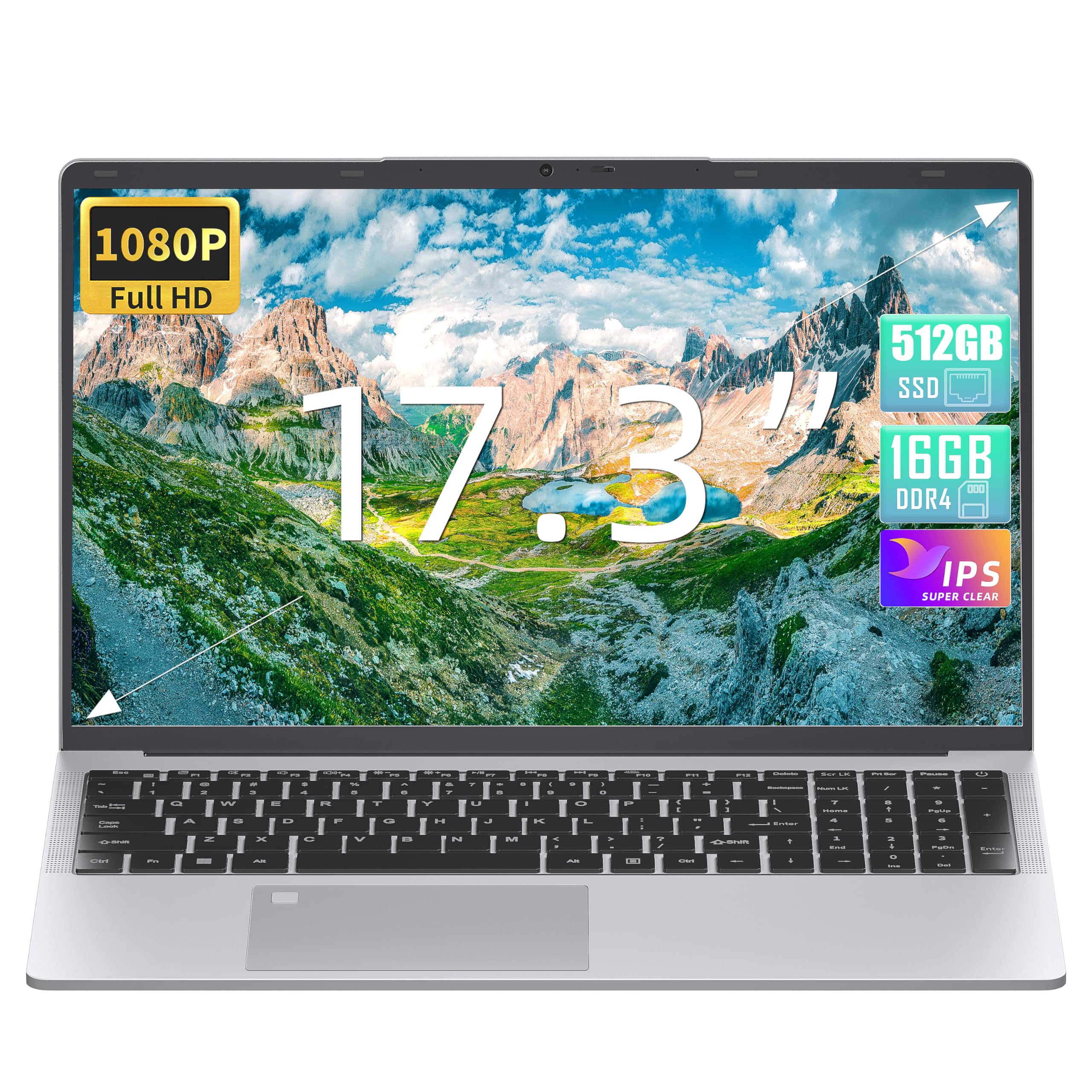 17.3 インチ ノートパソコン 1080P IPS 大画面【Win 11 Pro/MS Office 2019搭載】第11世代インテル celeron N5095 2.0~2.8Ghz/DDR4L