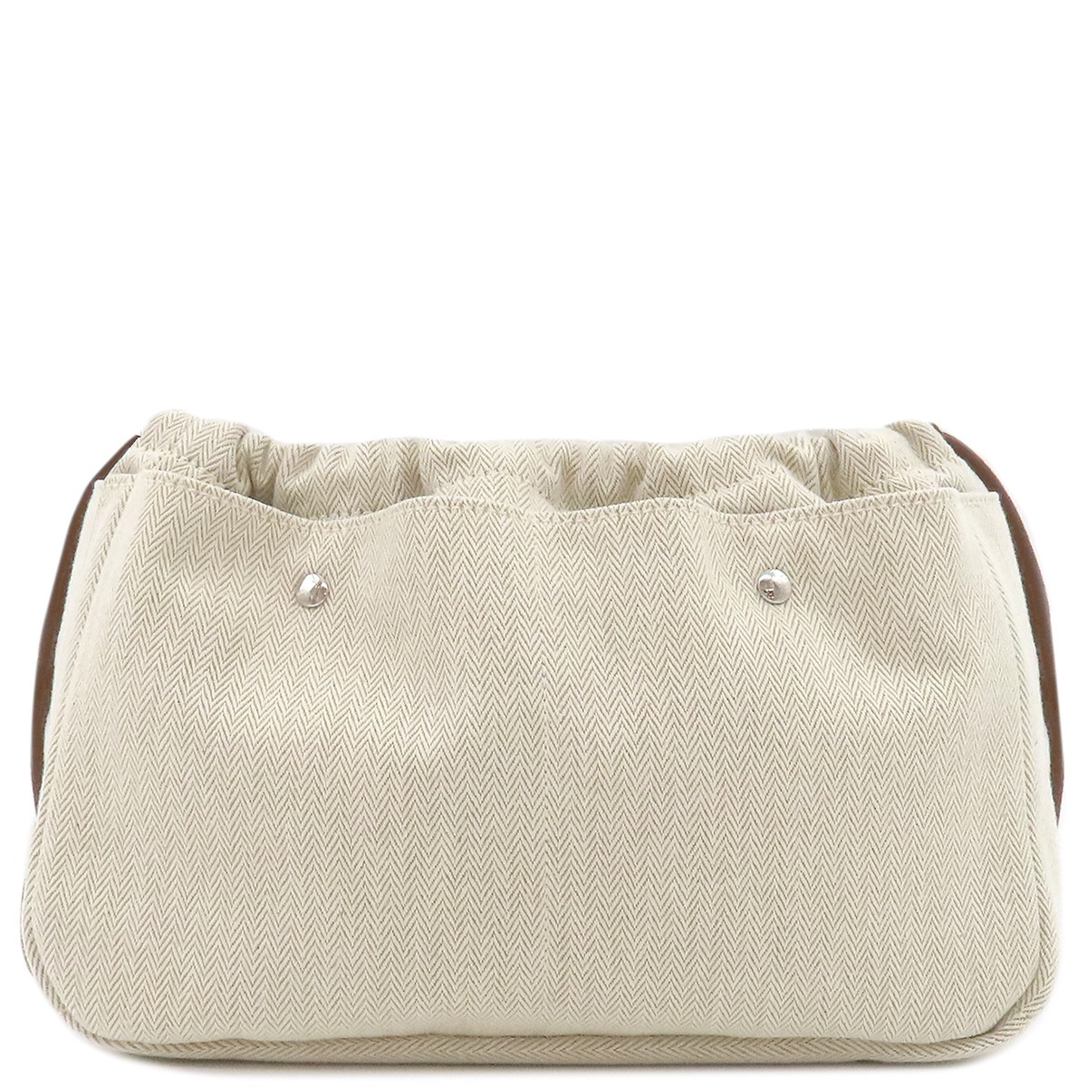 エルメス HERMES ポーチ フールビ25 トワルシェブロン レザー ナチュラル シルバー金具 バッグインバッグ A刻印 【箱】【中古】 38,831円