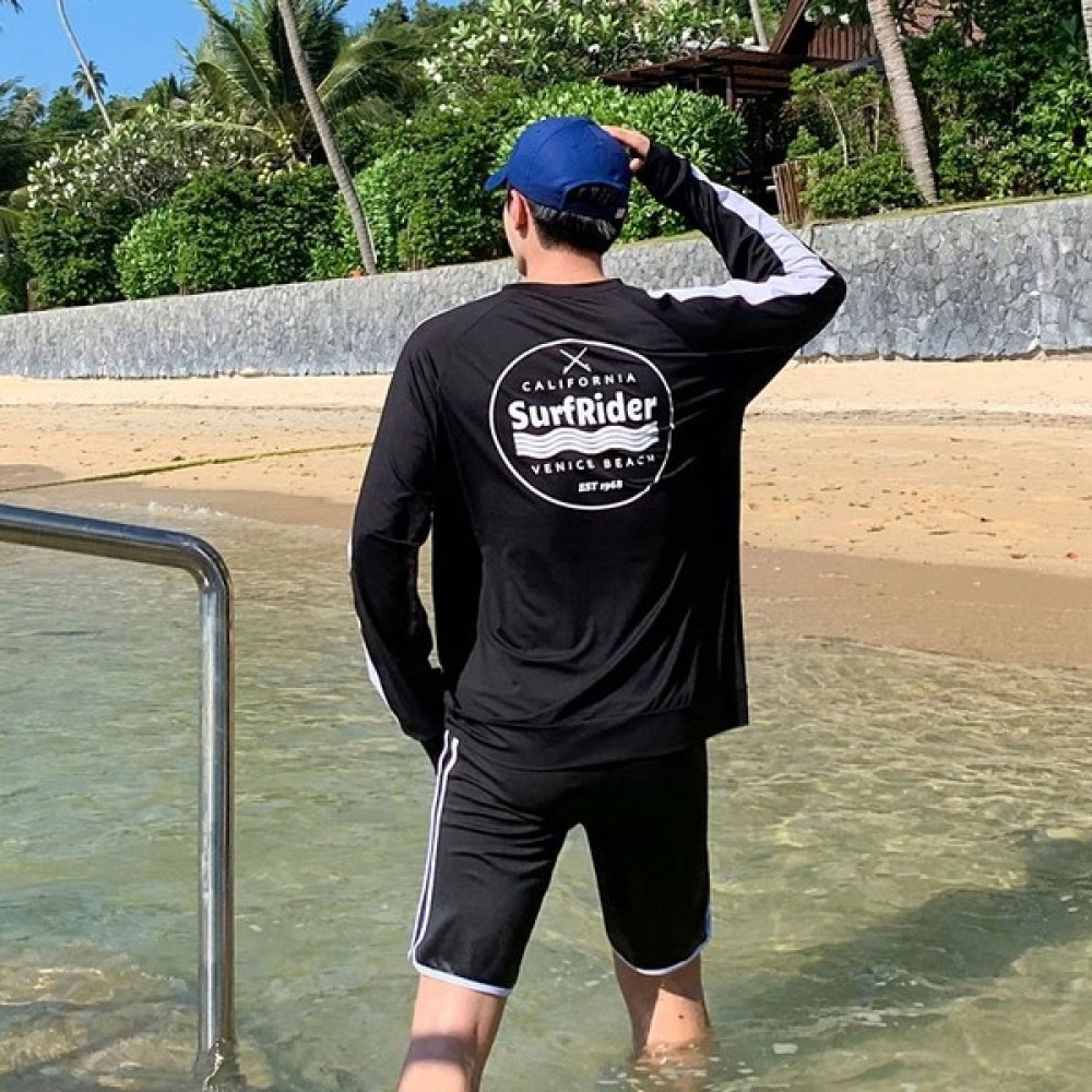 (Vivarup) サーフライダーラッシュガード-メンズ SW17176M 長袖ルーズフィット T シャツラッシュガード水着ビーチウェア