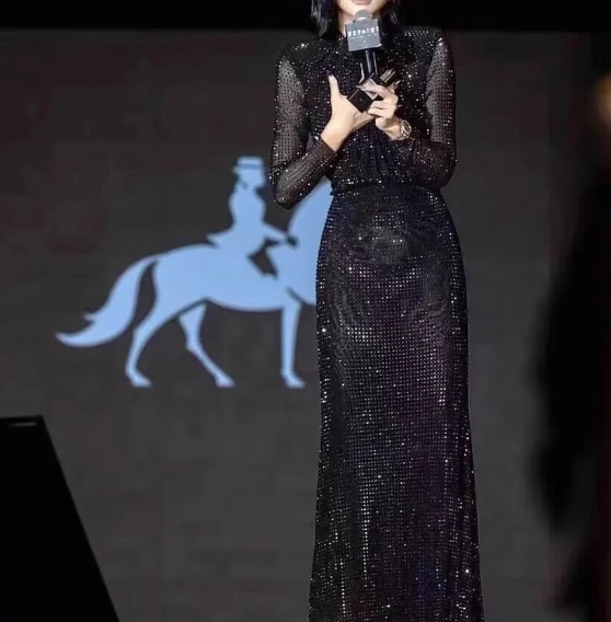 キャバドレス レディース ワンピース ドレス ロング 長袖 細身 レース シフォン ハイウエスト 透け感 スパンコール ビジュー きれいめ シンプル カジュアル 上品 おしゃれ かっこいい レトロ 10,224円