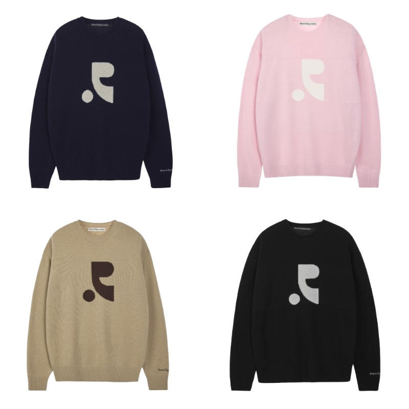 OVERSIZED JACQUARD KNIT TOP オーバーサイズ ジャカード 長袖 ニット トップ (4カラー)