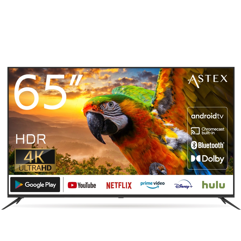[チューナーレステレビ] 65V型 4K チューナーレス スマートテレビ Android 液晶テレビ OkGoogle VOD機能 Wi-Fi内蔵 IPSパネル HDR対応 Bluetooth対