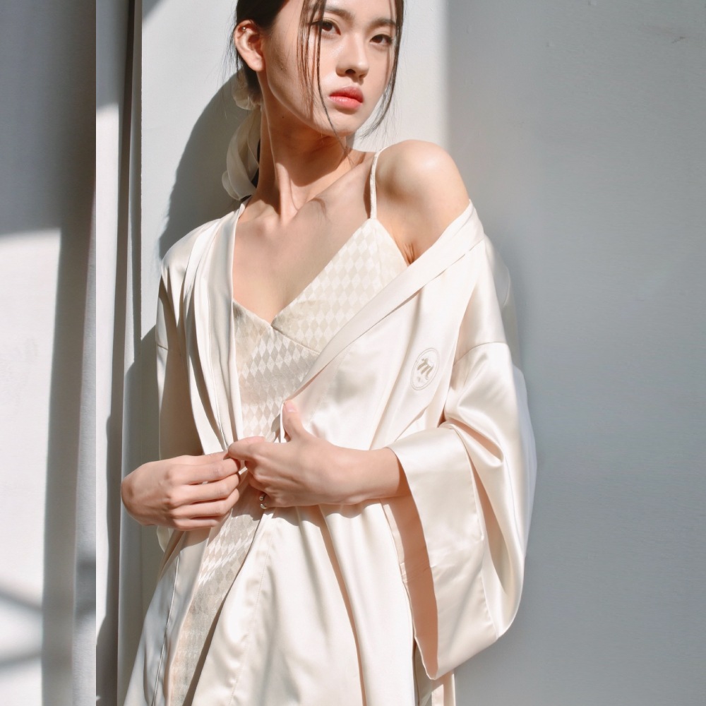[SET] Stella slip robe ivory