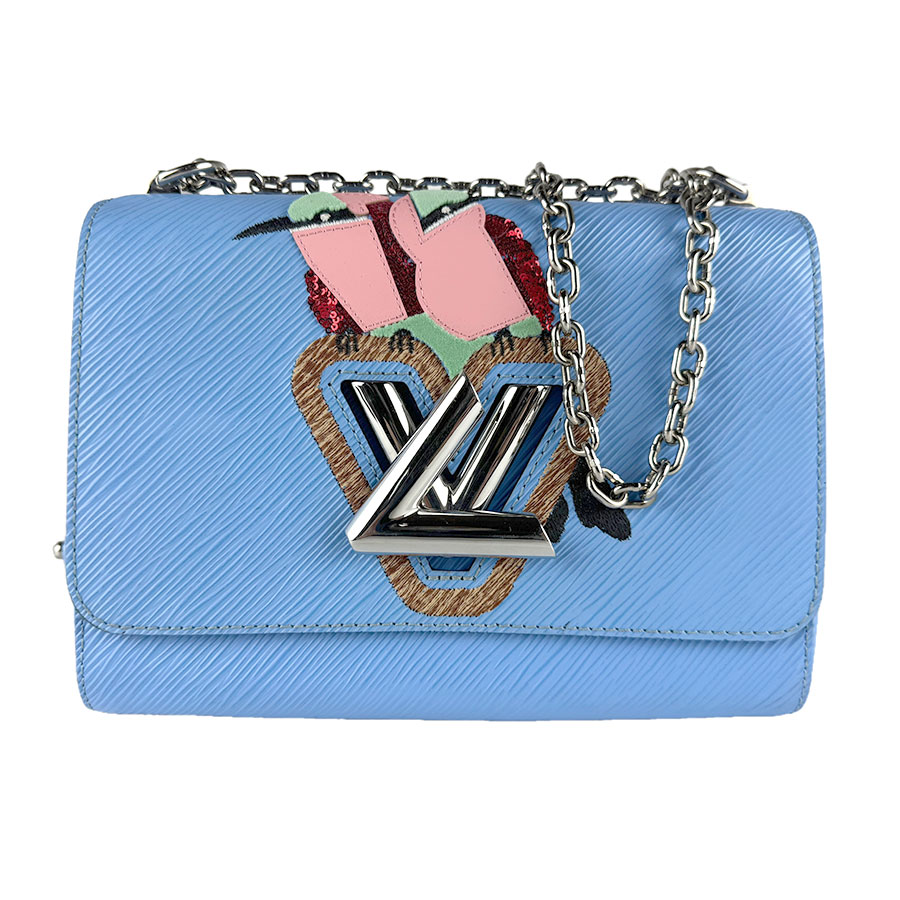 ルイ ヴィトン LOUIS VUITTON ショルダーバッグ エピ ツイストMM エピレザー ブルー シルバー レディース M41866 z9741