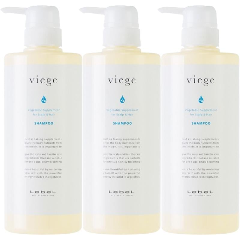 LebeL ルベル ヴィージェ viege シャンプー 600ml ヘアシャンプー 本体 3個セット