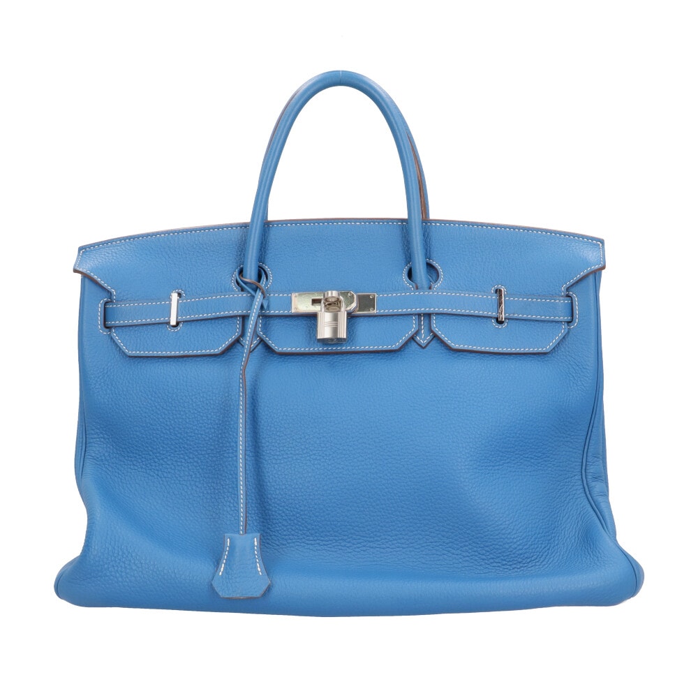 エルメス バーキン40 エクラ ハンドバッグ トリヨンクレマンス ブルー HERMES 中古 660,000円