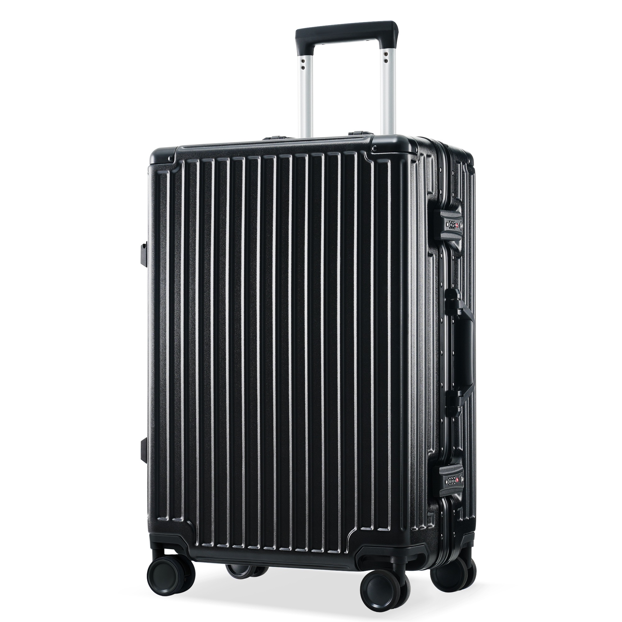 スーツケース Mサイズ キャリーケース キャリーバッグ フック式底足 防水ポケットTSAロック 軽量 おしゃれ フレームタイプ ダイヤル式 静音 4～7日 中型 suitcase