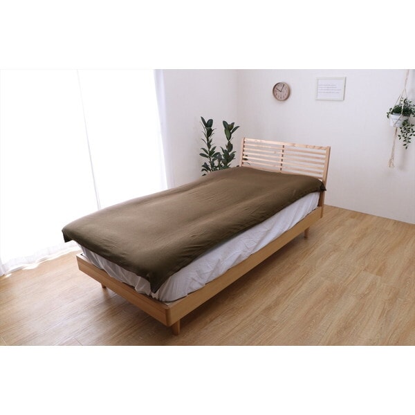 1192060060304 綿100% 洗える 天竺ニット おしゃれ 布団カバー 敷きカバー 敷布団カバー シンプル 年間 新生活 天然素材 145×215cm ダブル ブラウン メーカー直送