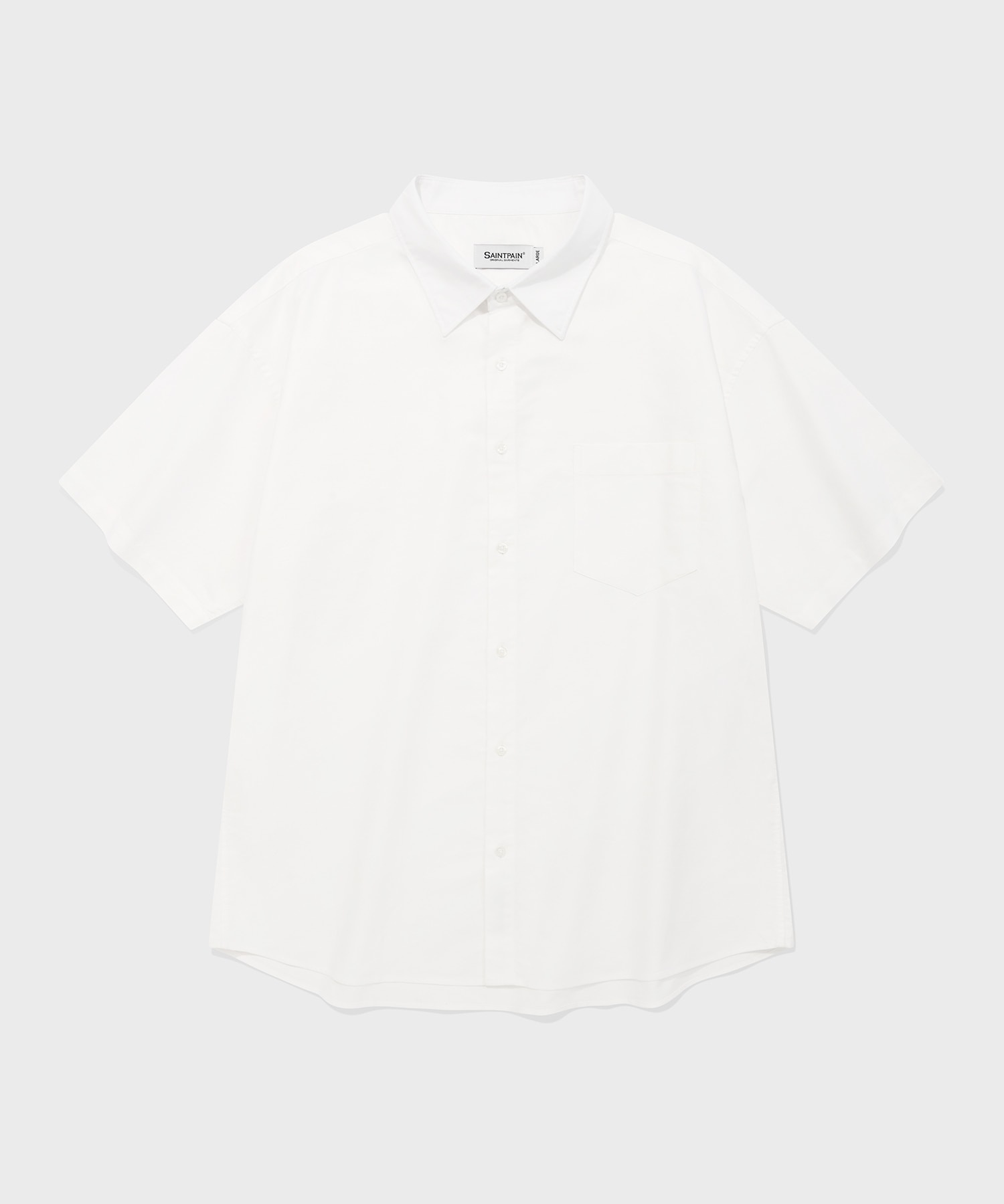 SP City Boy Oxford Pocket Overfit Short Sleeve Shirt-White