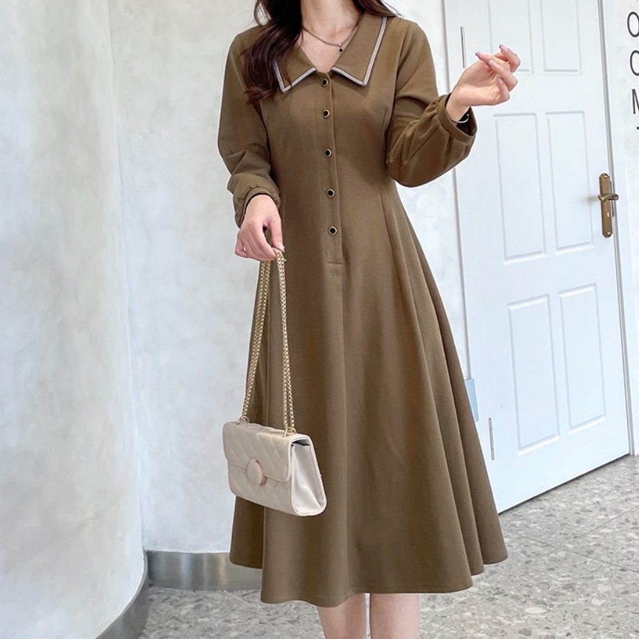 ワンピース デート 膝丈 ひざ丈 ミモレ ミモレ丈 袖あり 長袖 スリム タイト 細身 かわいい 大人可愛い きれいめ シンプル カジュアル 大人 上品 おしゃれ お洒落 主役級 存在感 春 秋