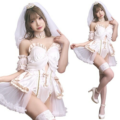 シャンパンブライド　　[新婦 コスプレ 花嫁 結婚式 なりきり コスチューム 衣装 仮装 セクシー かわいい 大人用 ]【A-2103_906124】