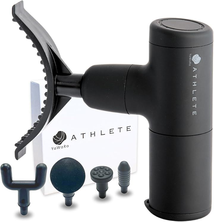 TeamOneDay プロトレーナー監修 YaWaRa ATHLETE ヤワラアスリート 筋膜リリースガン アーチ型ヘッドで広範囲ケア プレゼント(マットブラック)