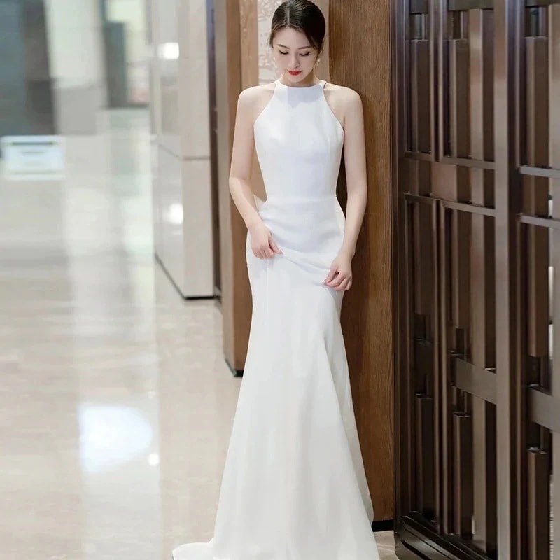 気質 パーティードレス 感 気質 ワンピース 花嫁ロングドレス 結婚式ワンピース 結婚式 ドレス ウェディングドレス 白 ロングドレス ファッション75