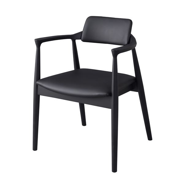 海外最新 ダイニングチェア/食卓椅子 ブラック JPC-212BK リビング 木製素材 肘付き 幅57cm奥行46cm高さ75cm座面高43cm 椅子