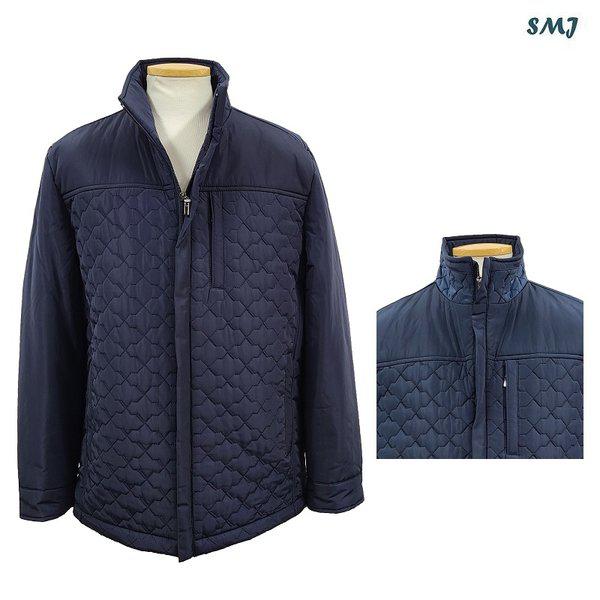 SMJ1601 メンズ保温パッド入りジャンパー中年男性キルティング刺繍ジャンパーFW