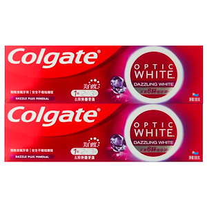 7日間で輝く白い歯へ コルゲート Colgate オプティックホワイト Dazzling White 歯磨き粉 2個セット