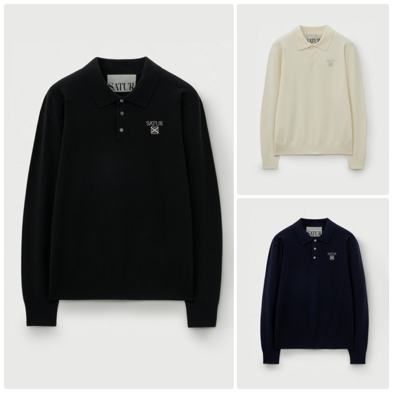 【SATUR】 25FW BASIC POLO KNIT : 3COLORS