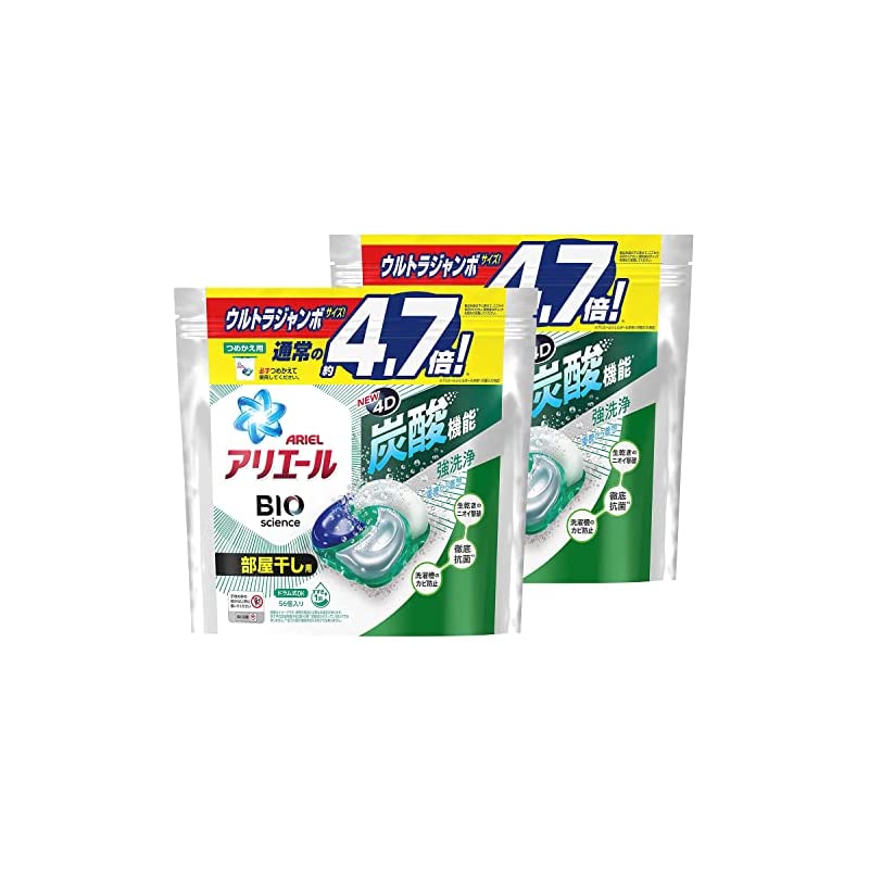 【即納】【まとめ買い】 アリエール ジェルボール4D 洗濯洗剤 部屋干し詰め替え 56個x2袋