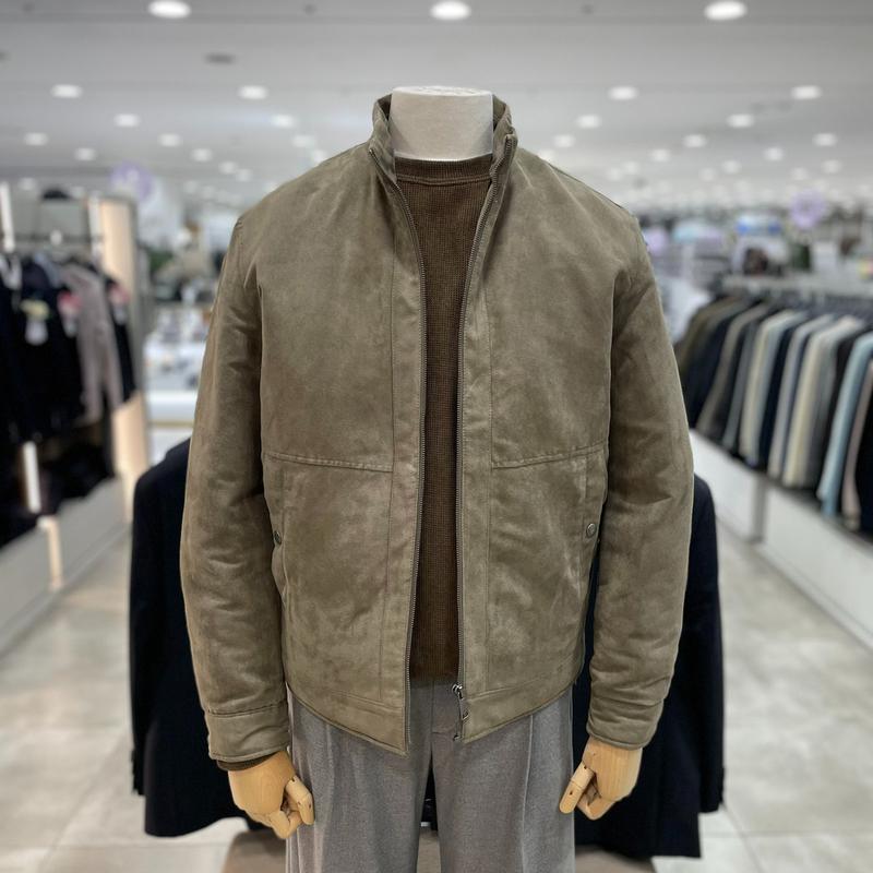 スエード軽量パディングジャンパー_ABF4JP1103_DBE