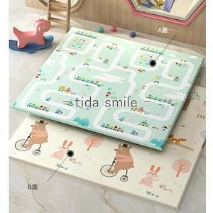 キャンペーン大判 厚 防水 ベビーマット 図形認知 プレイマット 0x0cm 両面式 赤ちゃん キッズ 子供 可愛い 遊びマット