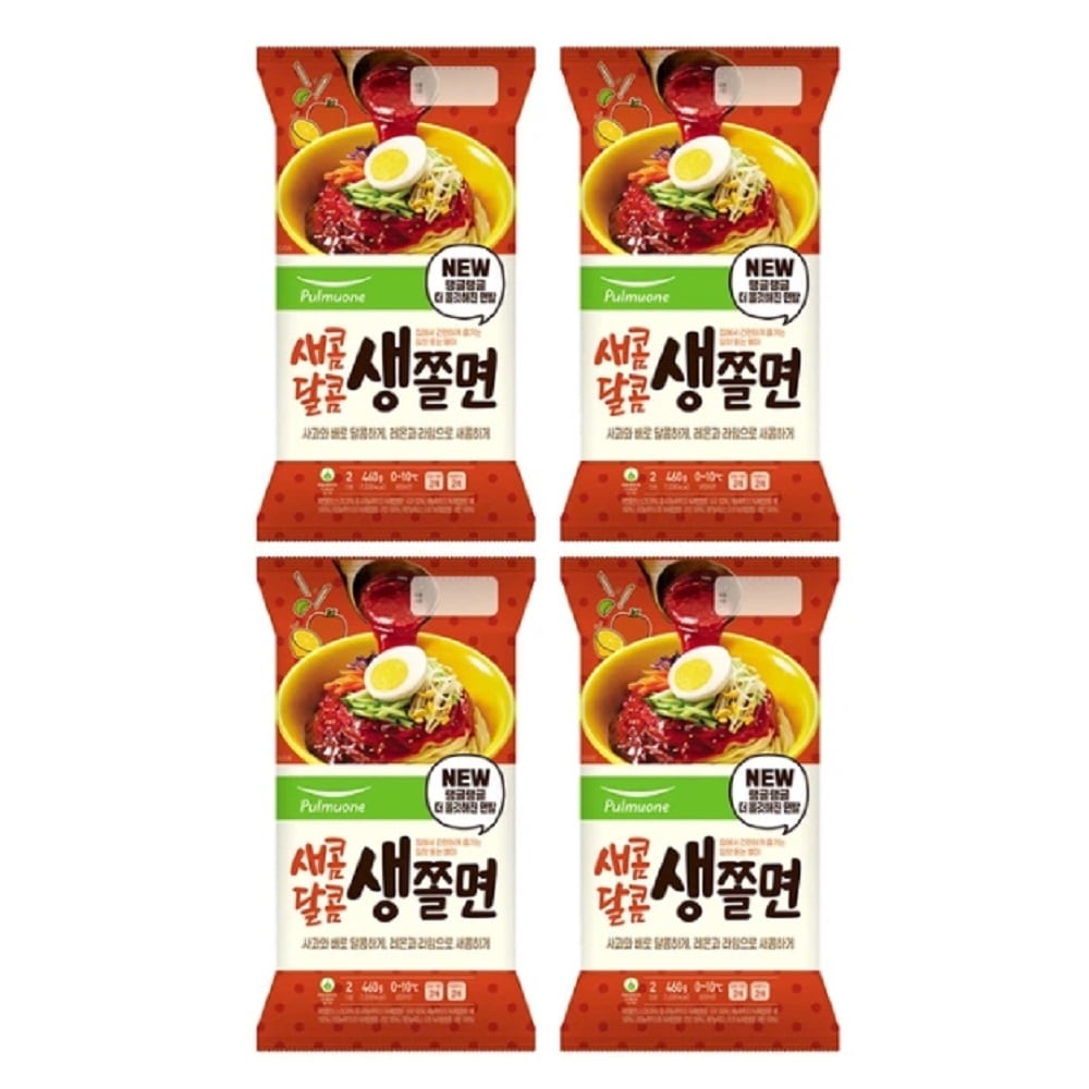 韓国-KMEAL-プリプリ麺が生きている甘辛いプルムウォン生チョルミョン460gx4