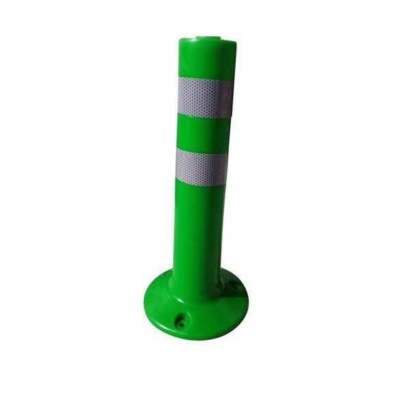 5本セット PVC製視線誘導標/ソフトコーンH 緑色 高さ460mm アスファルト用アンカーセット