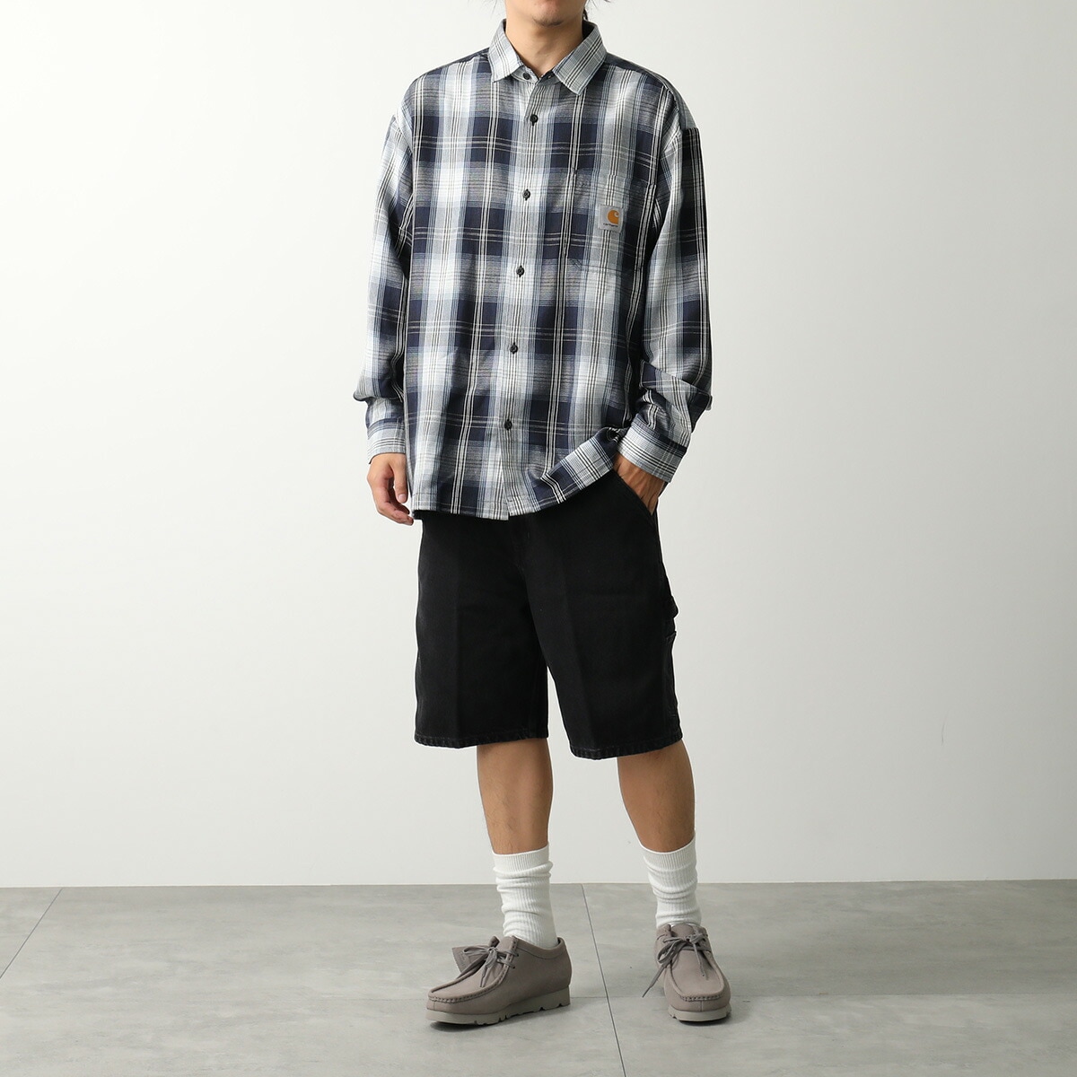 【訳あり-UK8のみ】Clarks クラークス モカシン 26180662 WallabeeGTX ワラビー ゴアテックス GORE-TEX ヌバック スエード ローカット 靴 GREY-NUBUCK
