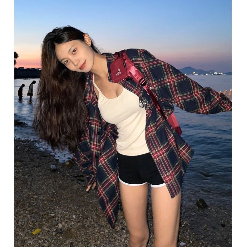 レトロ 長袖 チェック シャツ レディース アウター ゆったり アウター 重ね着 トップス 起毛 ギンガム シャツ41235