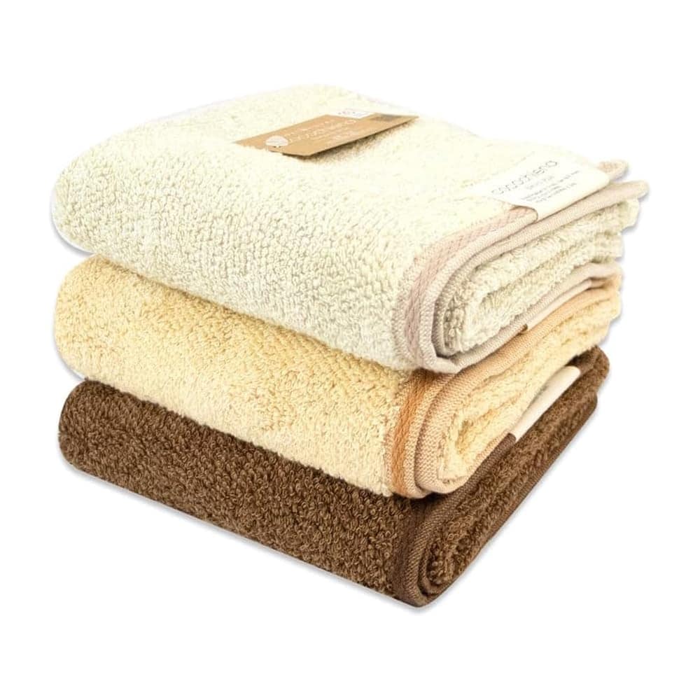 【日繊商工】cocochiena2(ココチエナ2)バスタオル アイボリー&オレンジ&ブラウン3枚セット(アイボリー・オレンジ・ブラウン バスタオル) スイッチパイル マイクロファイバー 高吸水素材使用