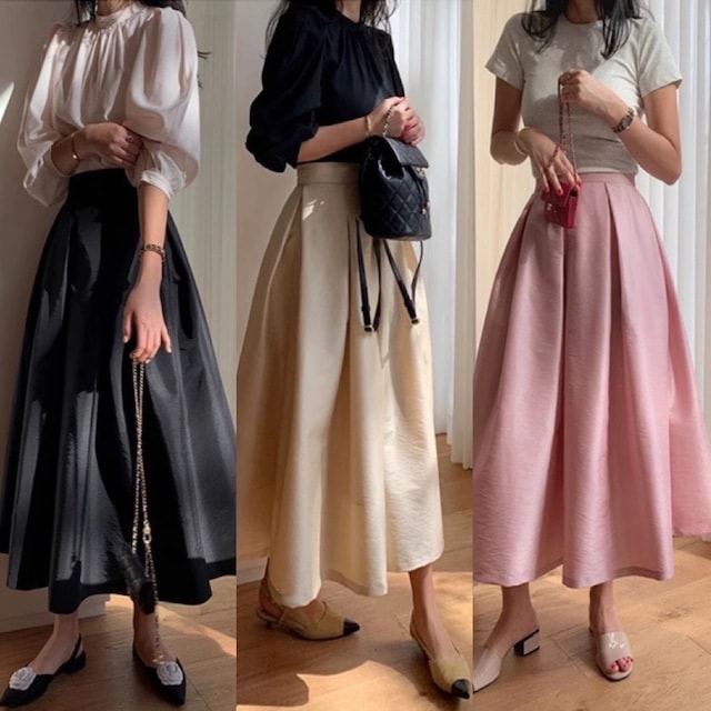 ハイウエストプリーツAラインスカート プリーツスカート 綺麗めスカート フレアスカート Aラインスカート スカート ミドルスカート. レディース ベージュスカート 可愛い 上品 デートコーデ.