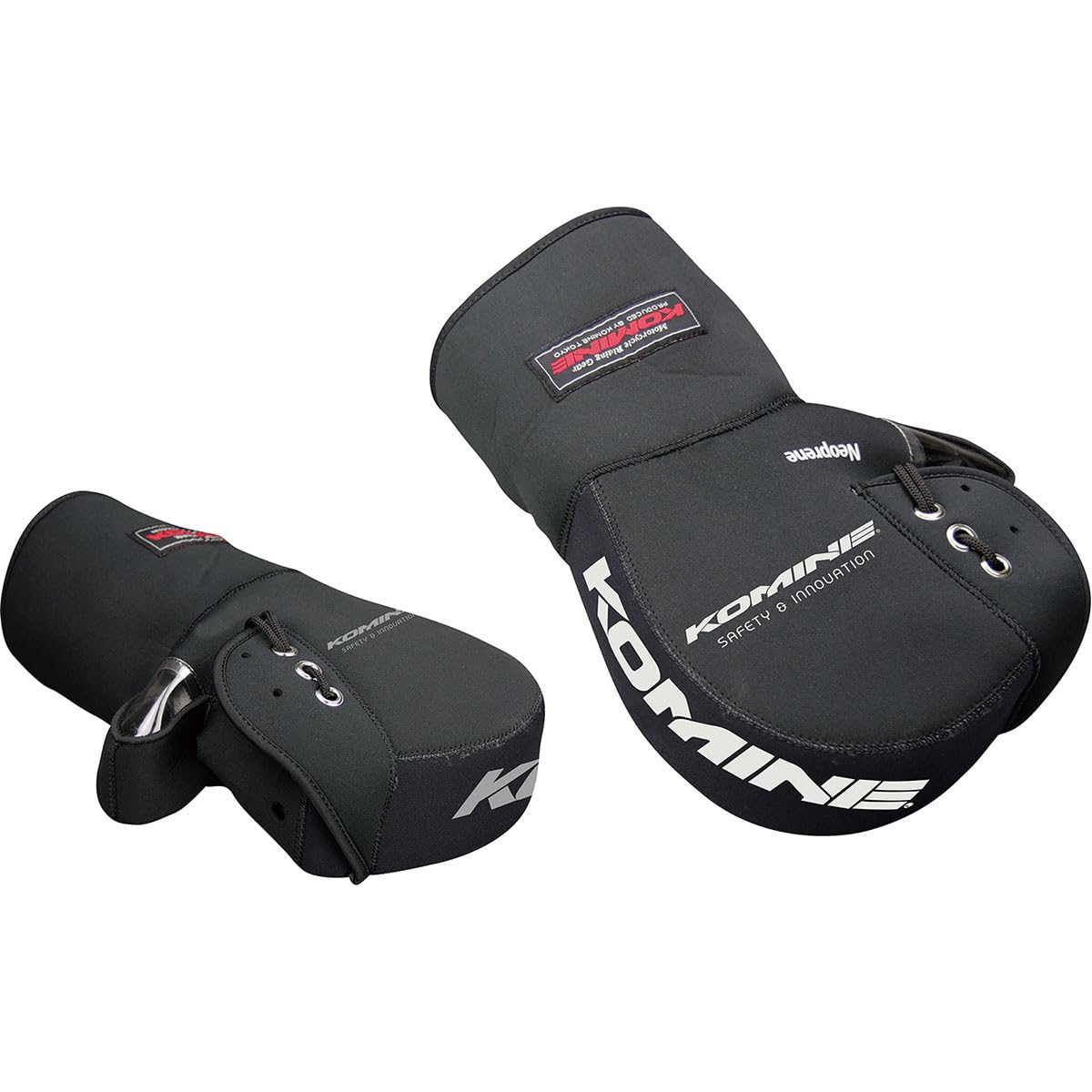 コミネ(KOMINE) バイク用 ネオプレーンハンドルウォーマー/ハンドルカバーロング Black フリー AK-049 422