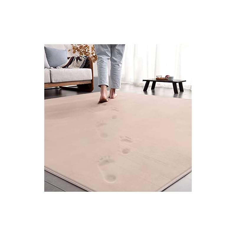 ラグ カーペット 低反発 ラグマット 3畳 厚手15mm 190x240cm 滑り止め付 洗える 防音 床暖房 ホットカーペット対応 防ダニ 抗菌 フランネル ウレタン 厚い じゅうたん 無地ベージ