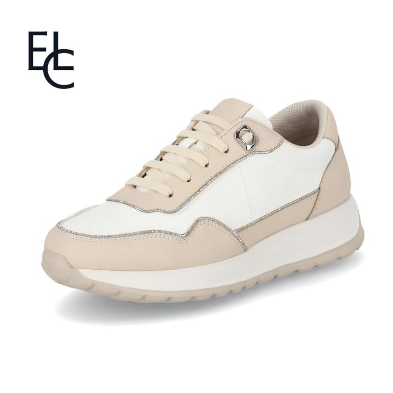 女性 牛革 宝石 ホットフィックス ライニング シティ 通気性 バンド 紐 スニーカー 3.5CM LCWS27U613-35_SC