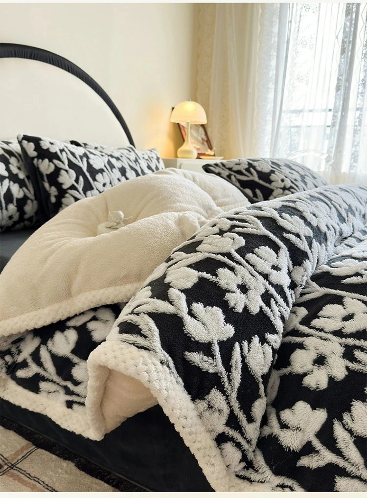 新品推奨爆発布団カバーセット 冬用 暖かい 花柄 レトロ シングル セミダブル ダブル クイーン フランネル 暖かい ふわふわ 3点セット 4点セット 掛け布団カバー フラットシーツ ボックスシーツ