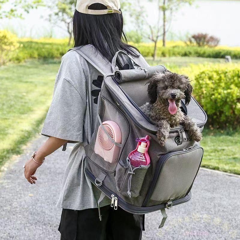 ペットキャリー キャスター付き 猫 犬 小型犬 4WAYリュックキャリー 折りたたみ 通気性 散歩旅行通院 防災用にも安心