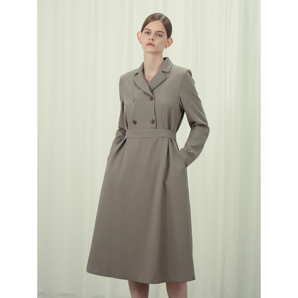 ACUD ダブルブレストドレス ベージュ