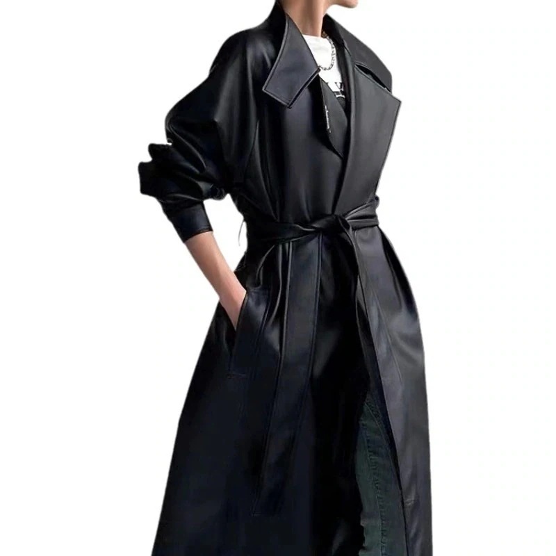 アウター 大きいサイズ 革 レディース PU コート 24 ロング 可愛い 大人気なコート トレンチコート
