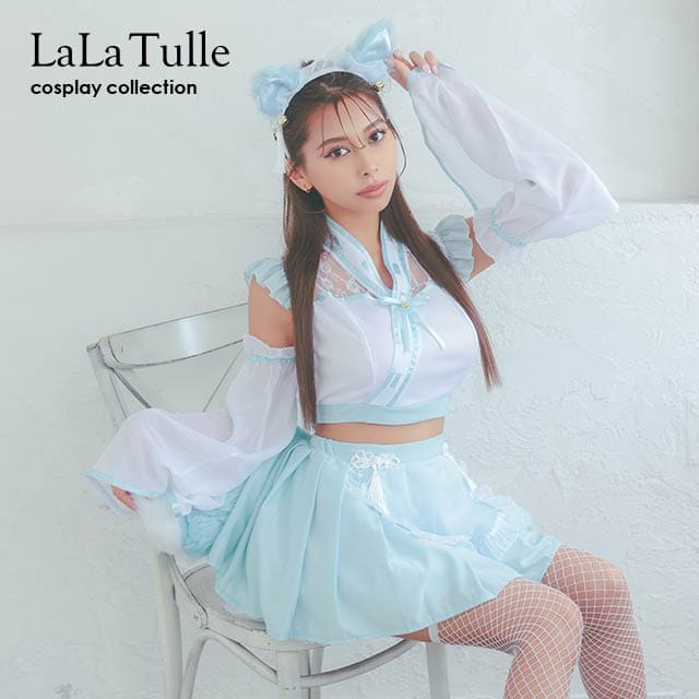 ハロウィンコスプレ 巫女 狐 キツネ メイド服 コスプレ チャイナドレス 5点セット 和装 和服 カチューシャ 衣装 仮装 キャバ ドレス キャバ嬢 レディース 女性 コスチューム セク