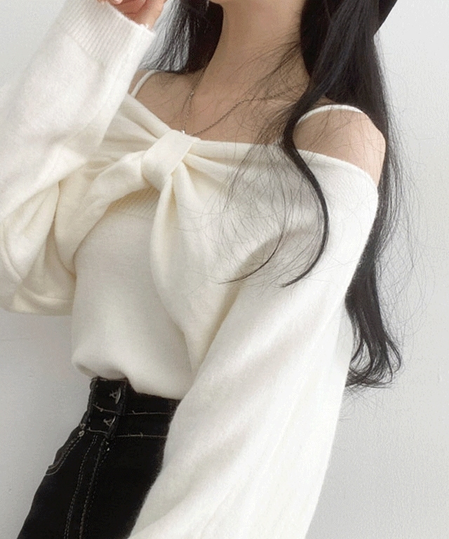 [3color/セット] 胸キュン オフ リボン ボレロ セット