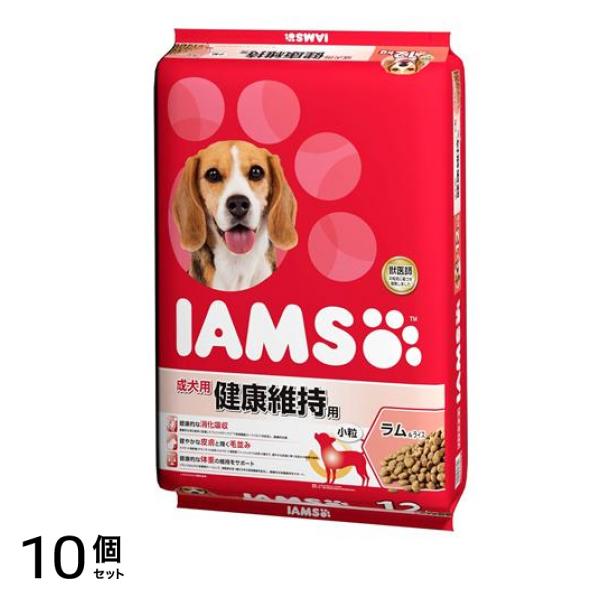 (IAMS) ドッグフード 成犬用 健康維持用 ラム&ライス 小粒 12kg 10個セット