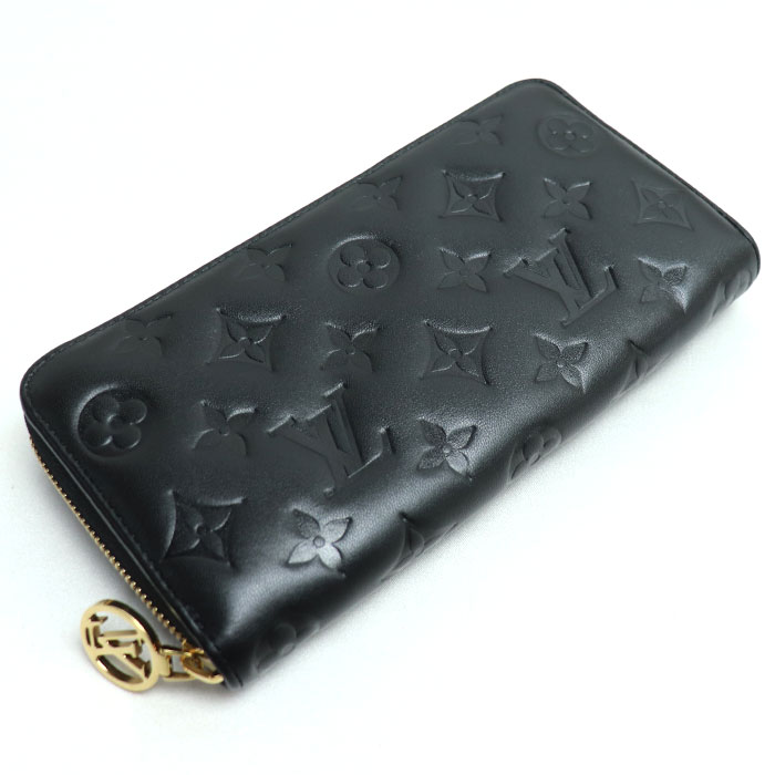 LOUIS VUITTON ルイ・ヴィトン ジッピーウォレット 長財布 ラウンドファスナー モノグラム エンボス ブラック M81510 ICチップ レディース 中古 60,500円