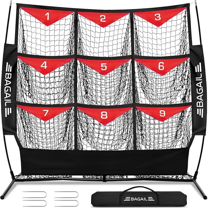 野球ネット ピッチングネット バッティングネット サッカーネット 野球練習用 野球ピッチング練習用 サッカーピッチング練習用 防球網 飛散防止網(ブラック, 1.51x1.51M)