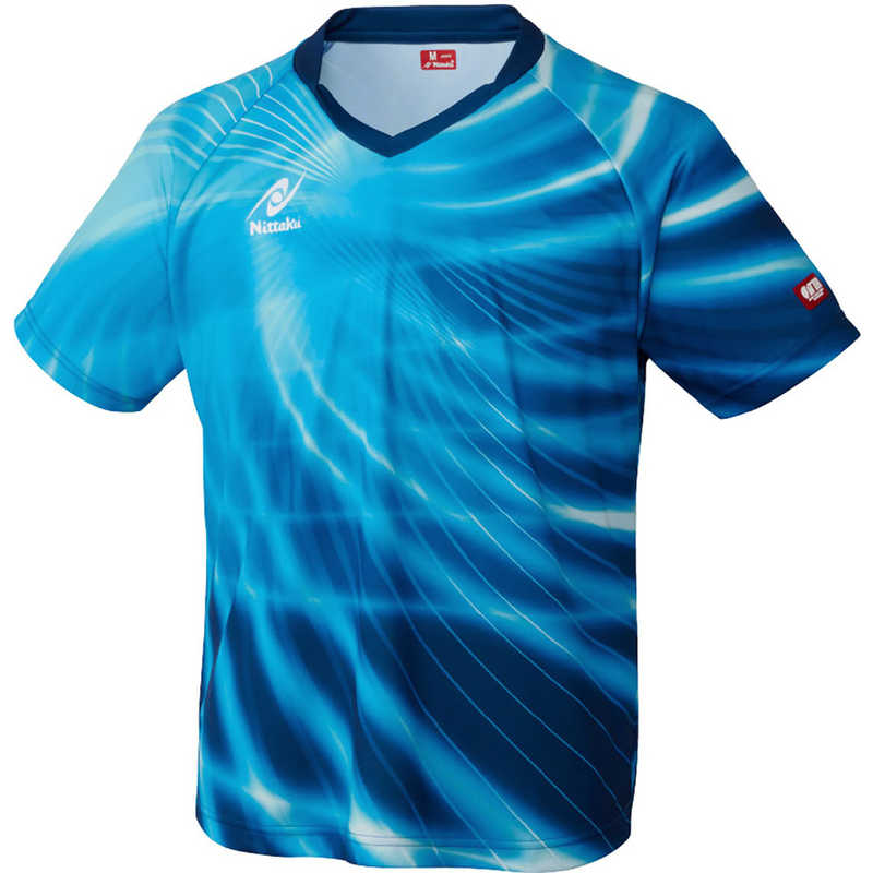 ニッタク　卓球用品 Nittaku ユニセックス エディ―シャツ ブルー S　NW2215